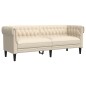 vidaXL Sofá Chesterfield de 3 plazas tela crema vidaXL Sofá Chesterfield de 3 plazas tela crema