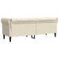 vidaXL Sofá Chesterfield de 3 plazas tela crema vidaXL Sofá Chesterfield de 3 plazas tela crema