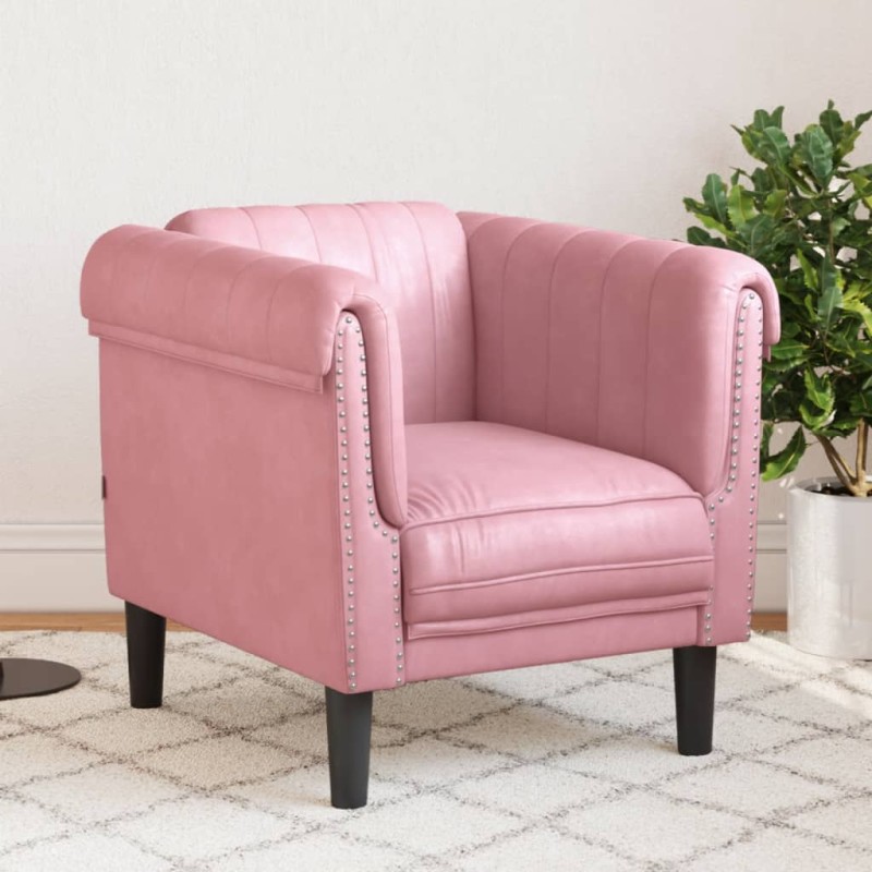 vidaXL Sillón de terciopelo rosa vidaXL Sillón de terciopelo rosa