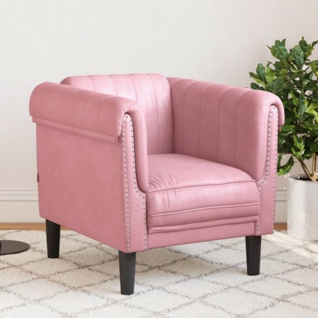 vidaXL Sillón de terciopelo rosa