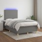 vidaXL Cama box spring con colchón y LED tela marrón oscuro 120x190 cm vidaXL Cama box spring con colchón y LED tela marrón oscuro 120x190 cm