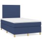 vidaXL Cama box spring con colchón y luces LED tela azul 120x190 cm vidaXL Cama box spring con colchón y luces LED tela azul 120x190 cm