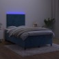 vidaXL Cama box spring colchón y LED terciopelo azul oscuro 120x190 cm vidaXL Cama box spring colchón y LED terciopelo azul oscuro 120x190 cm