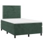 vidaXL Cama box spring colchón y LED terciopelo verde oscuro 120x190cm vidaXL Cama box spring colchón y LED terciopelo verde oscuro 120x190cm