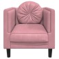 vidaXL Sillón con cojín terciopelo rosa vidaXL Sillón con cojín terciopelo rosa