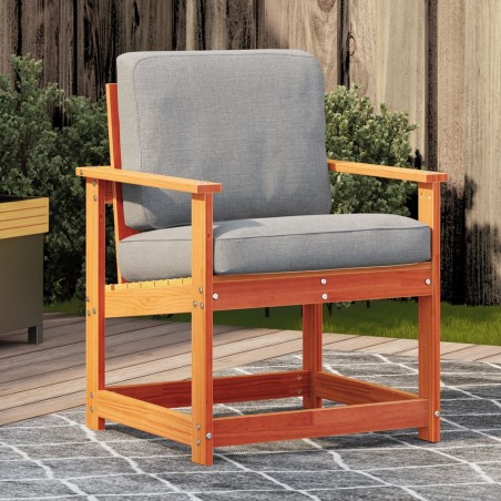 vidaXL Silla de jardín madera maciza de pino marrón cera 62x55x77 cm