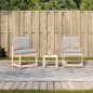 vidaXL Juego de muebles de jardín 3 piezas madera maciza de pino
