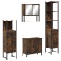 vidaXL Set de muebles baño 4 pzas madera contrachapada roble ahumado