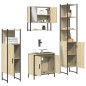 vidaXL Set de muebles baño 4 pzas madera contrachapada roble ahumado