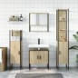 vidaXL Set de muebles baño 4 pzas madera contrachapada roble ahumado