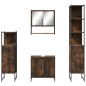 vidaXL Set de muebles baño 4 pzas madera contrachapada roble ahumado