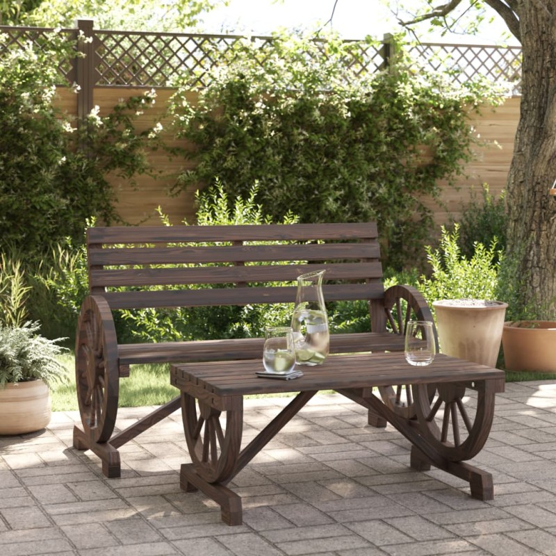 vidaXL Juego de muebles de jardín 2 piezas madera maciza de abeto vidaXL Juego de muebles de jardín 2 piezas madera maciza de abeto