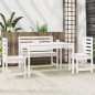 vidaXL Juego de comedor de jardín 4 piezas madera maciza pino blanco vidaXL Juego de comedor de jardín 4 piezas madera maciza pino blanco