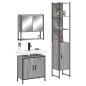 vidaXL Set de muebles de baño 3 pzas madera contrachapada gris sonoma