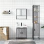 vidaXL Set de muebles de baño 3 pzas madera contrachapada gris sonoma