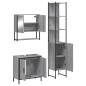 vidaXL Set de muebles de baño 3 pzas madera contrachapada gris sonoma