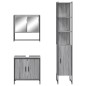 vidaXL Set de muebles de baño 3 pzas madera contrachapada gris sonoma
