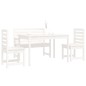 vidaXL Juego de comedor de jardín 4 piezas madera maciza pino blanco vidaXL Juego de comedor de jardín 4 piezas madera maciza pino blanco