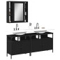 vidaXL Set de muebles de baño 3 piezas madera contrachapada negro vidaXL Set de muebles de baño 3 piezas madera contrachapada negro