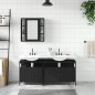 vidaXL Set de muebles de baño 3 piezas madera contrachapada negro vidaXL Set de muebles de baño 3 piezas madera contrachapada negro