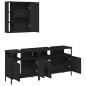 vidaXL Set de muebles de baño 3 piezas madera contrachapada negro vidaXL Set de muebles de baño 3 piezas madera contrachapada negro
