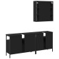 vidaXL Set de muebles de baño 3 piezas madera contrachapada negro vidaXL Set de muebles de baño 3 piezas madera contrachapada negro