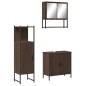 vidaXL Set de muebles baño 3 pzas madera contrachapada roble marrón vidaXL Set de muebles baño 3 pzas madera contrachapada roble marrón