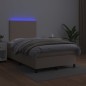 vidaXL Cama box spring colchón LED cuero sintético capuchino 120x190cm