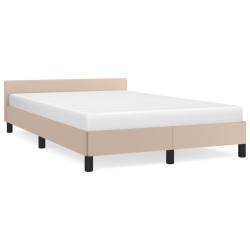 vidaXL Estructura cama y cabecero cuero sintético capuchino 120x190 cm