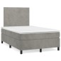 vidaXL Cama box spring colchón y LED terciopelo gris claro 120x190 cm vidaXL Cama box spring colchón y LED terciopelo gris claro 120x190 cm