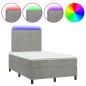 vidaXL Cama box spring colchón y LED terciopelo gris claro 120x190 cm vidaXL Cama box spring colchón y LED terciopelo gris claro 120x190 cm