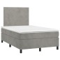 vidaXL Cama box spring colchón y LED terciopelo gris claro 120x190 cm vidaXL Cama box spring colchón y LED terciopelo gris claro 120x190 cm