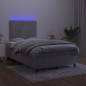 vidaXL Cama box spring colchón y LED terciopelo gris claro 120x190 cm vidaXL Cama box spring colchón y LED terciopelo gris claro 120x190 cm