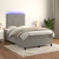 vidaXL Cama box spring colchón y LED terciopelo gris claro 120x190 cm vidaXL Cama box spring colchón y LED terciopelo gris claro 120x190 cm
