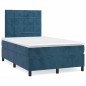 vidaXL Cama box spring colchón y LED terciopelo azul oscuro 120x190 cm vidaXL Cama box spring colchón y LED terciopelo azul oscuro 120x190 cm