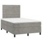 vidaXL Cama box spring colchón y LED terciopelo gris claro 120x190 cm vidaXL Cama box spring colchón y LED terciopelo gris claro 120x190 cm
