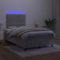 vidaXL Cama box spring colchón y LED terciopelo gris claro 120x190 cm vidaXL Cama box spring colchón y LED terciopelo gris claro 120x190 cm