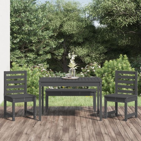 vidaXL Juego de comedor de jardín 4 piezas madera maciza pino gris