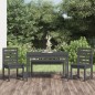 vidaXL Juego de comedor de jardín 4 piezas madera maciza pino gris