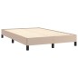 vidaXL Cama box spring colchón LED cuero sintético capuchino 120x190cm vidaXL Cama box spring colchón LED cuero sintético capuchino 120x190cm