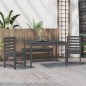 vidaXL Juego de comedor de jardín 4 piezas madera maciza pino gris