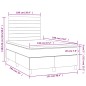vidaXL Cama box spring con colchón y LED tela gris claro 120x190 cm