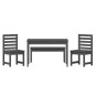 vidaXL Juego de comedor de jardín 4 piezas madera maciza pino gris