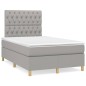 vidaXL Cama box spring con colchón y LED tela gris claro 120x190 cm vidaXL Cama box spring con colchón y LED tela gris claro 120x190 cm