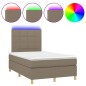 vidaXL Cama box spring con colchón y LED tela gris taupe 120x190 cm vidaXL Cama box spring con colchón y LED tela gris taupe 120x190 cm
