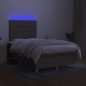 vidaXL Cama box spring con colchón y LED tela gris taupe 120x190 cm vidaXL Cama box spring con colchón y LED tela gris taupe 120x190 cm