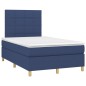 vidaXL Cama box spring con colchón y luces LED tela azul 120x190 cm vidaXL Cama box spring con colchón y luces LED tela azul 120x190 cm