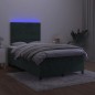 vidaXL Cama box spring colchón y LED terciopelo verde oscuro 120x190cm vidaXL Cama box spring colchón y LED terciopelo verde oscuro 120x190cm