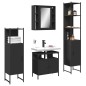 vidaXL Juego de muebles de baño 4 piezas madera de ingeniería negro vidaXL Juego de muebles de baño 4 piezas madera de ingeniería negro