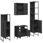 vidaXL Juego de muebles de baño 4 piezas madera de ingeniería negro vidaXL Juego de muebles de baño 4 piezas madera de ingeniería negro